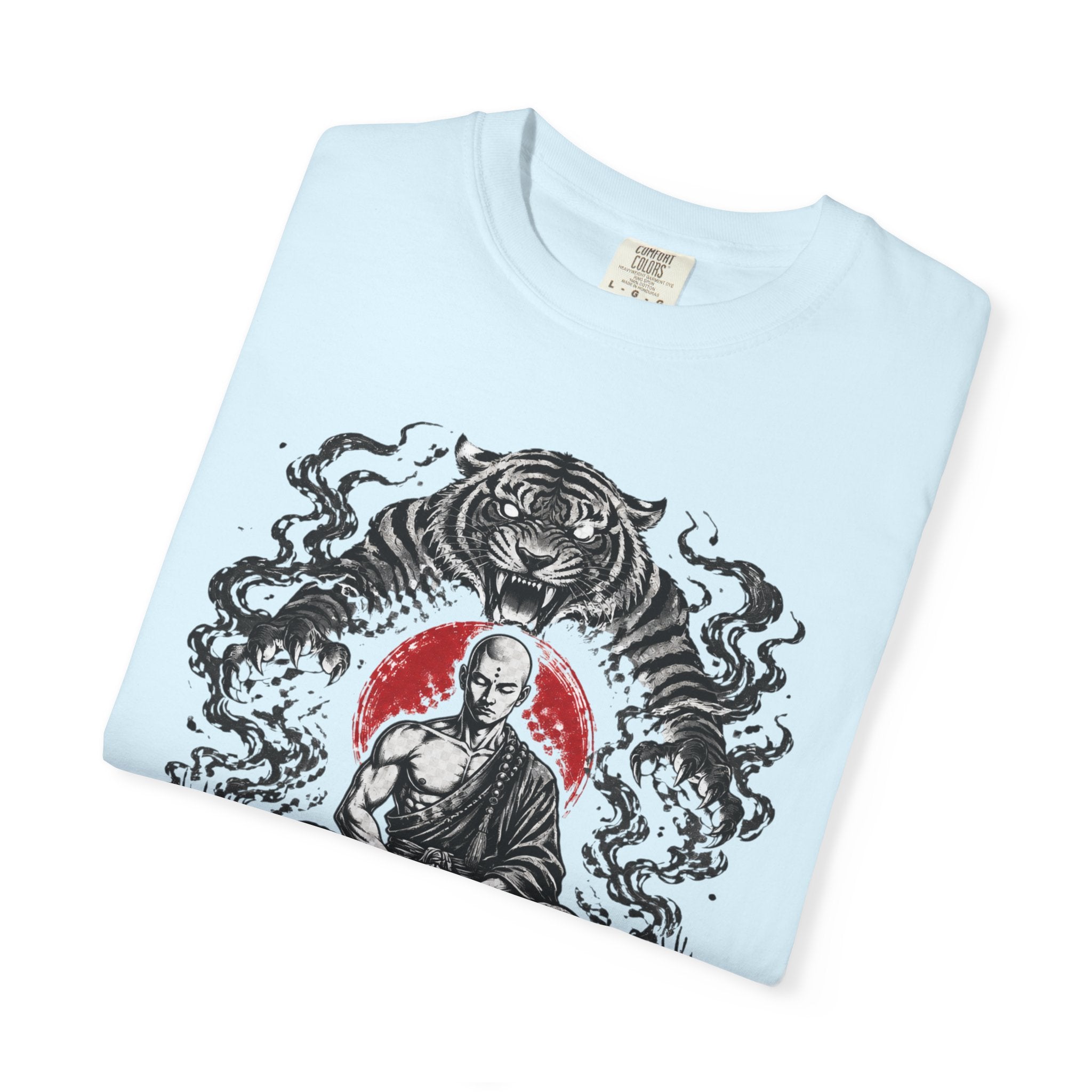 Meditation Tiger T-Shirt — "He Who Masters Himself is Strong" Zen Graphic Tee