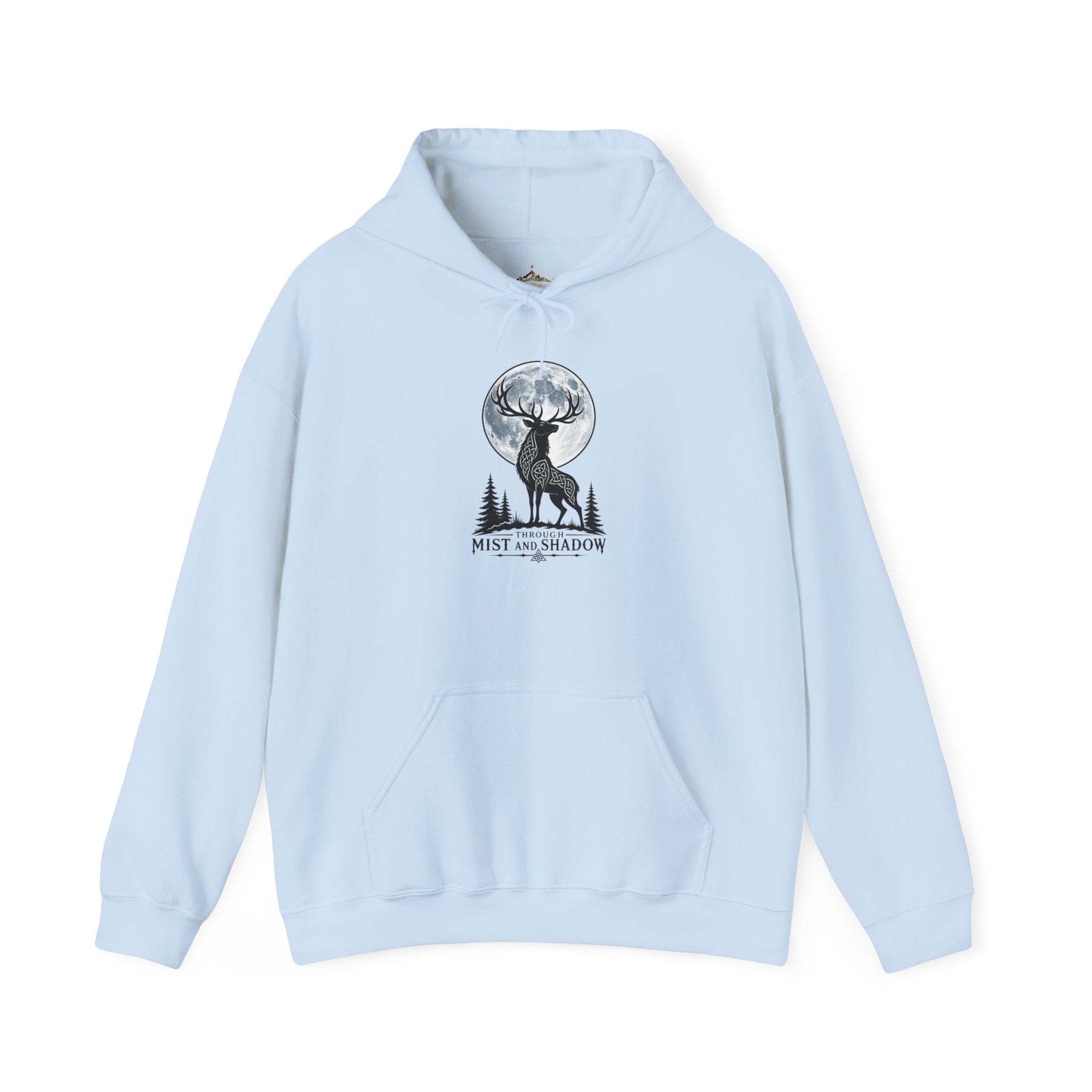 Hoodie – 'Mist and Shadow' Elk Moon Graphic Hooded Sweatshirt