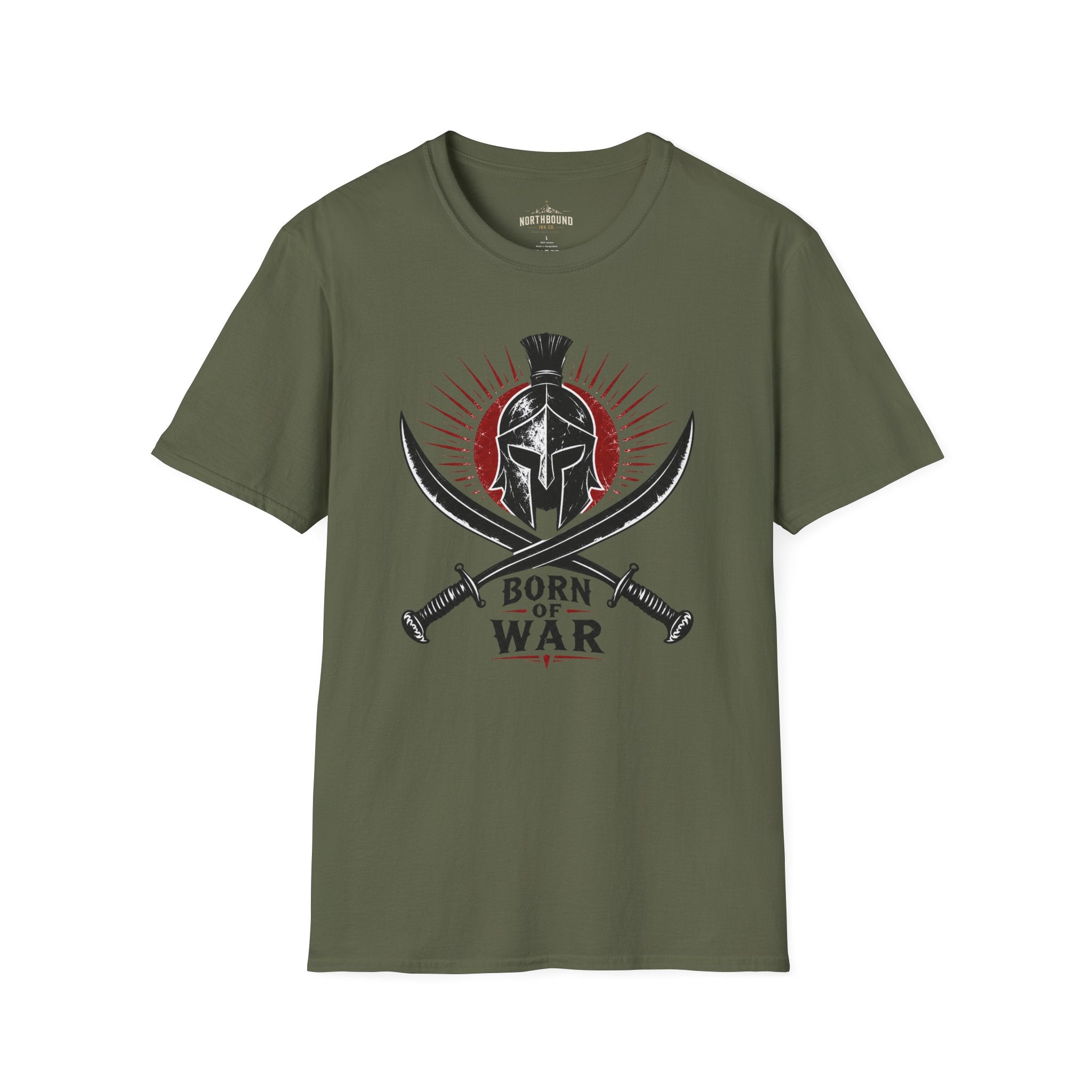 Spartan Helmet T-Shirt — 'Born For War' Warrior Graphic Tee
