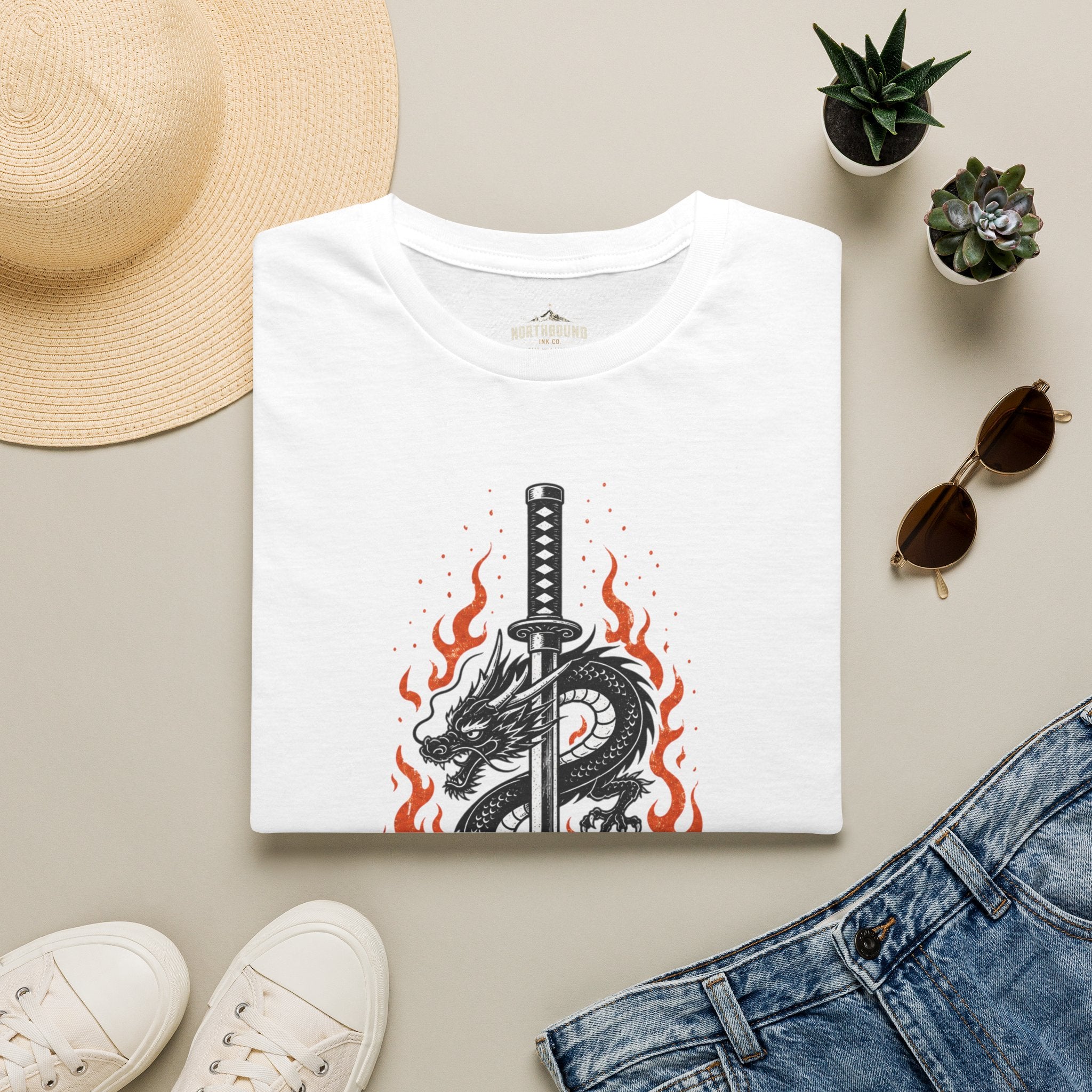 T-Shirt — 'A Sword Is Harder To Forgive' Dragon & Katana Graphic Tee