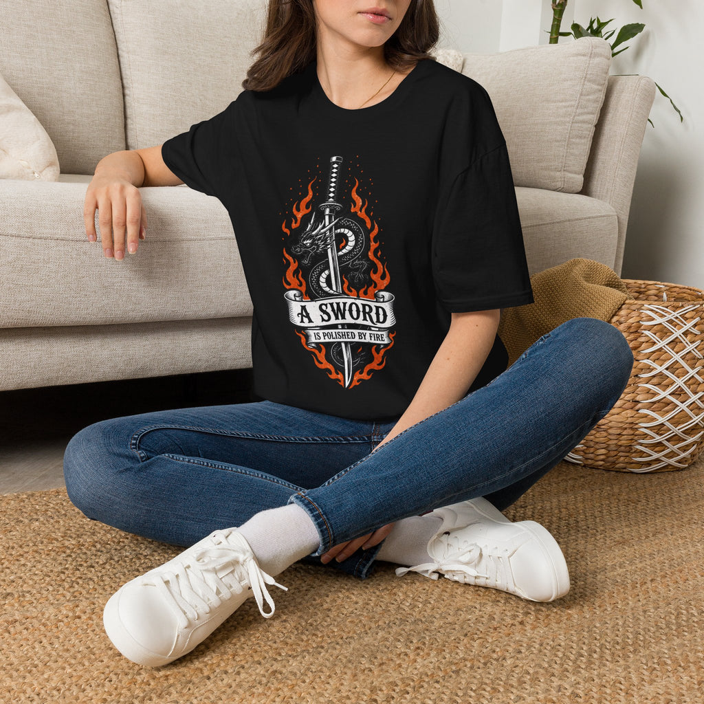 T-Shirt — 'A Sword Is Harder To Forgive' Dragon & Katana Graphic Tee