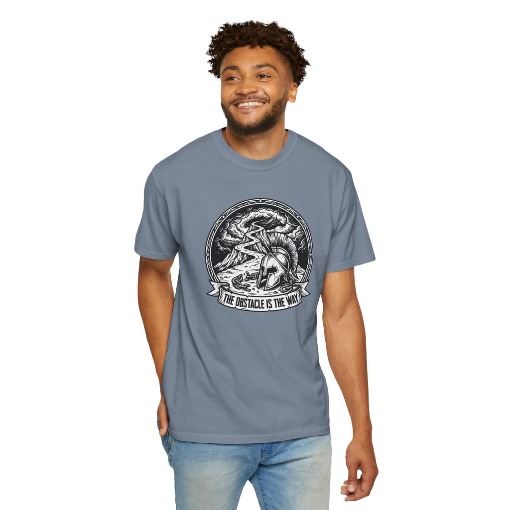 T-Shirt — 'The Obstacle Is The Way' Spartan Helmet Graphic Tee