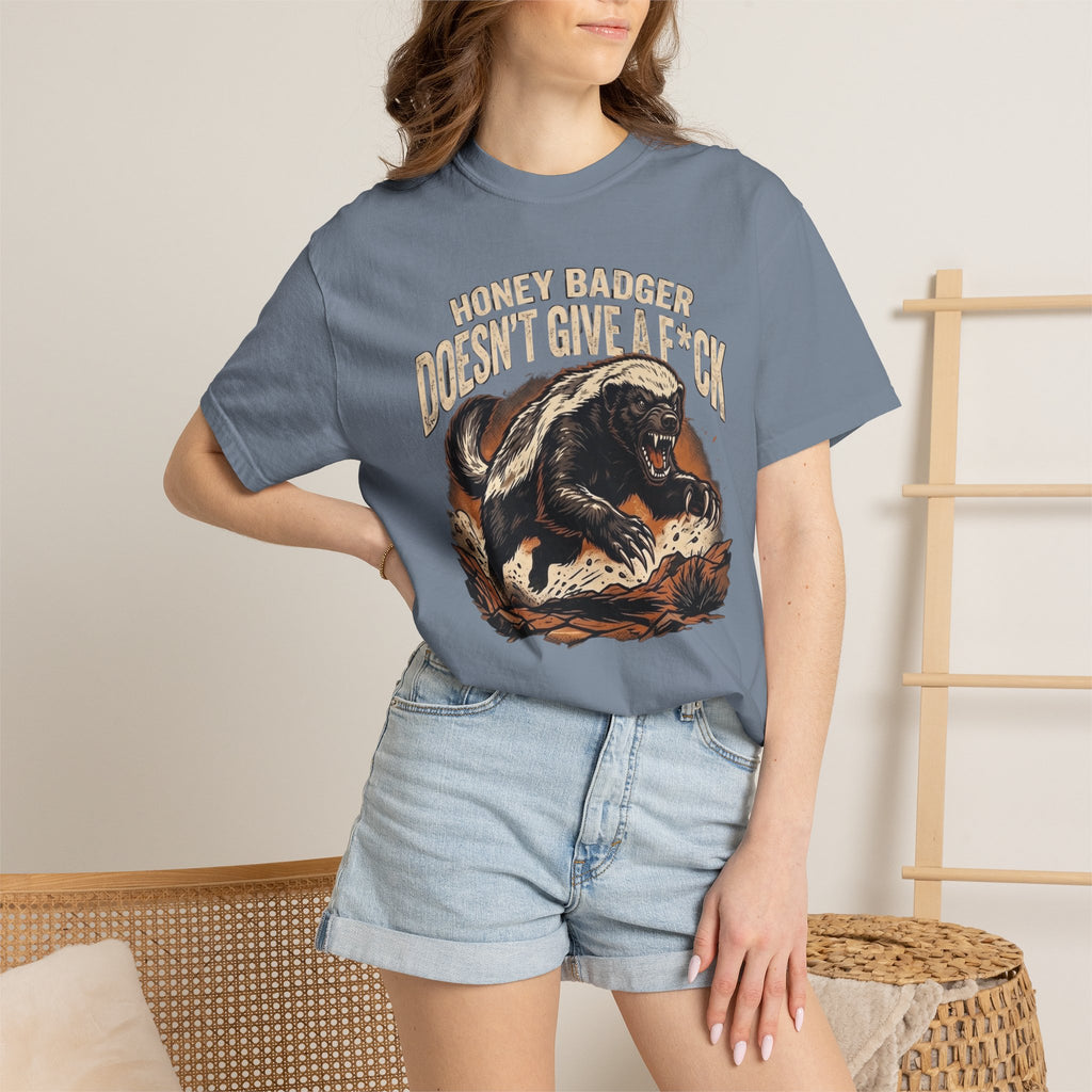 Skunk Graphic T-Shirt — 'Honey Badger Doesn't Give a F—' Retro Vintage Tee