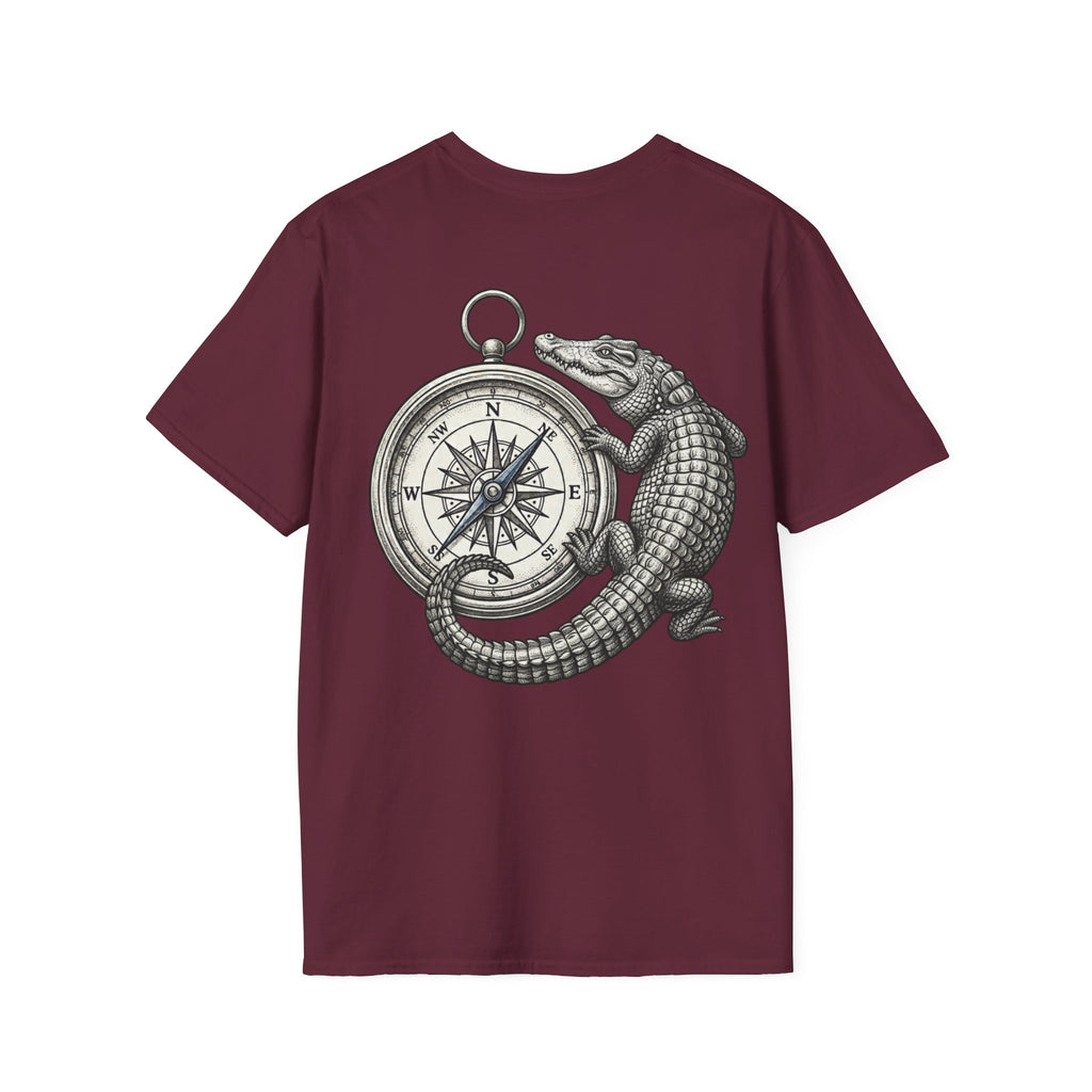 Crocodile & Compass T‑Shirt — Nautical Adventure Graphic Tee