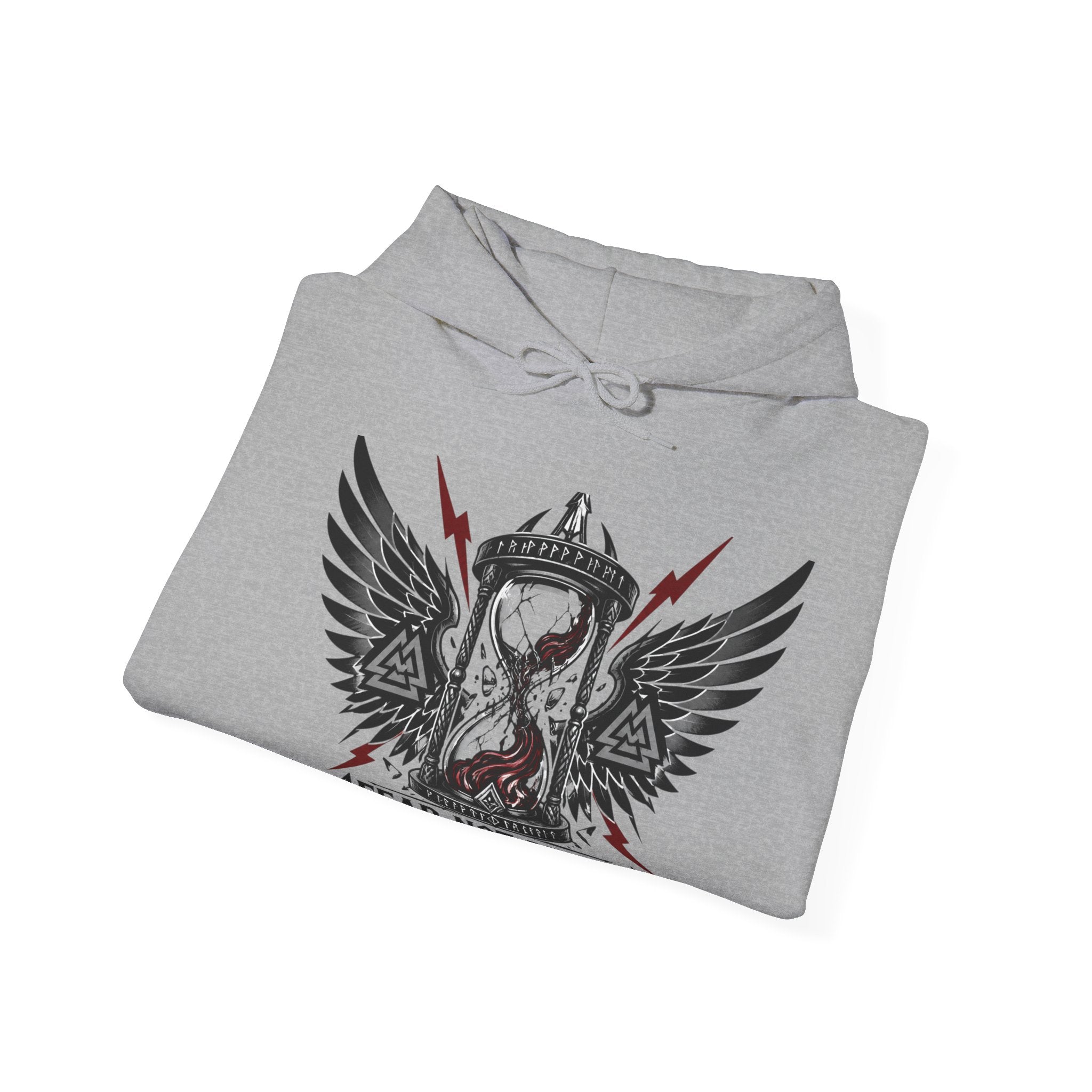 Fear Not Death Hourglass Wings Hoodie — Gothic Inspirational Pullover