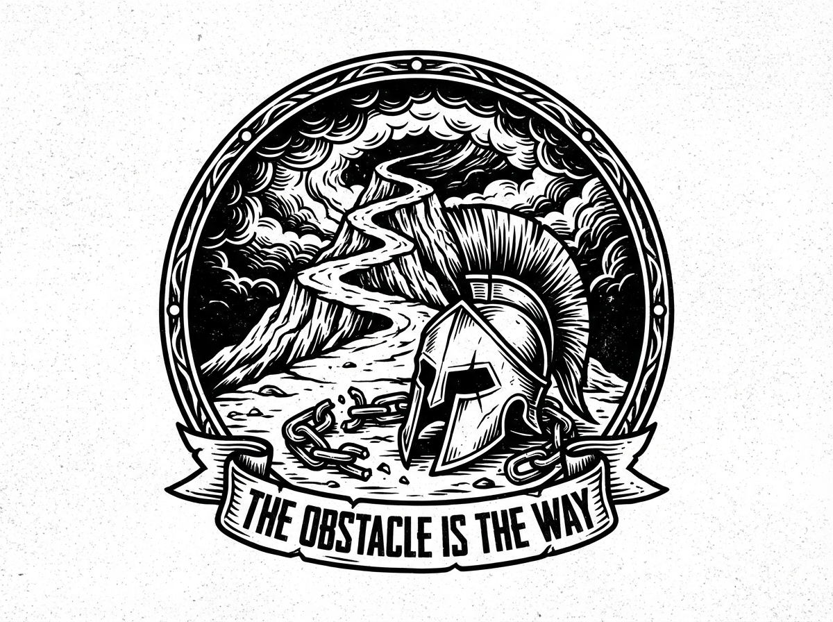 T-Shirt — 'The Obstacle Is The Way' Spartan Helmet Graphic Tee