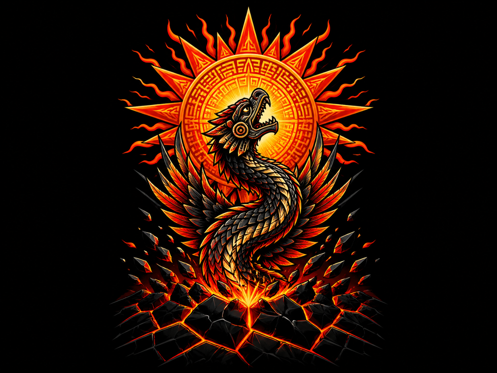 Dragon Sun Tee — Fiery Oriental Dragon Graphic T-Shirt