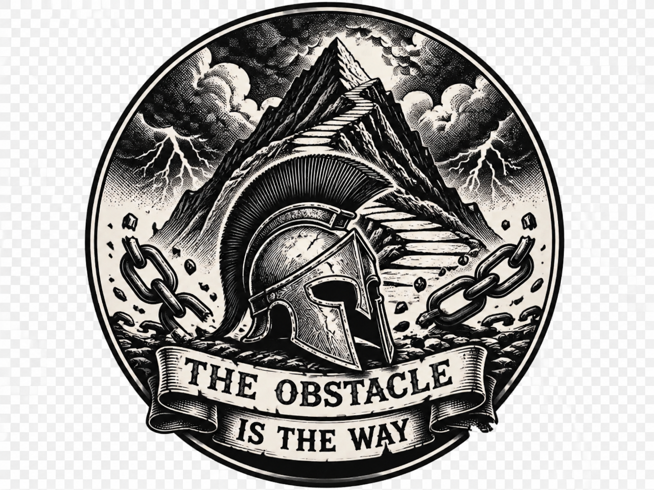 Spartan Helmet T‑Shirt — "The Obstacle Is The Way" Motivational Tee