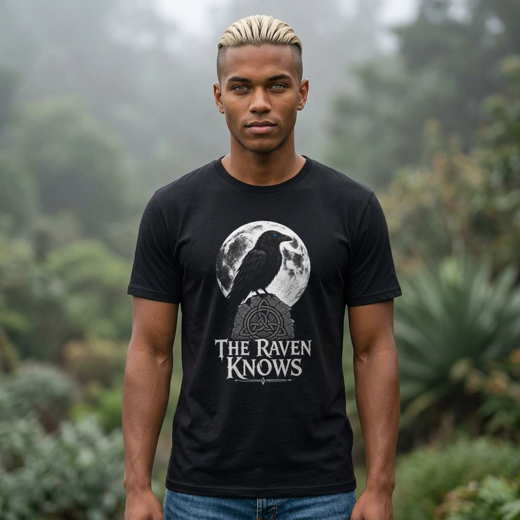 The Raven Knows T-Shirt — Gothic Moon Raven Tee