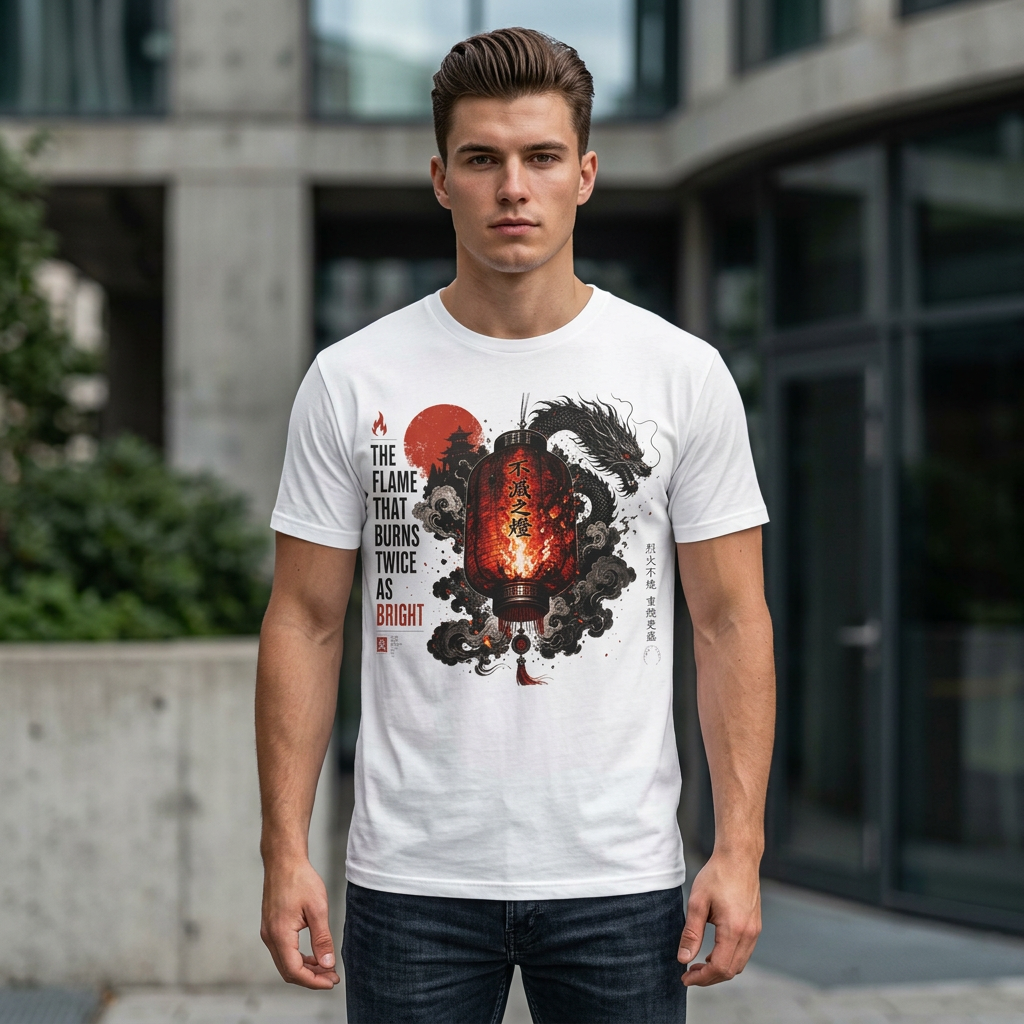 Dragon Lantern T-Shirt — “The Flame That Burns Twice As Bright”