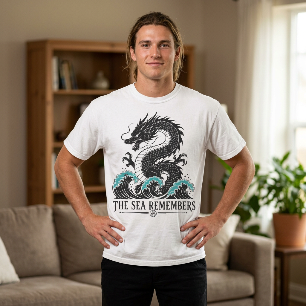 Dragon Wave T‑Shirt — "The Sea Remembers" Nautical Graphic Tee