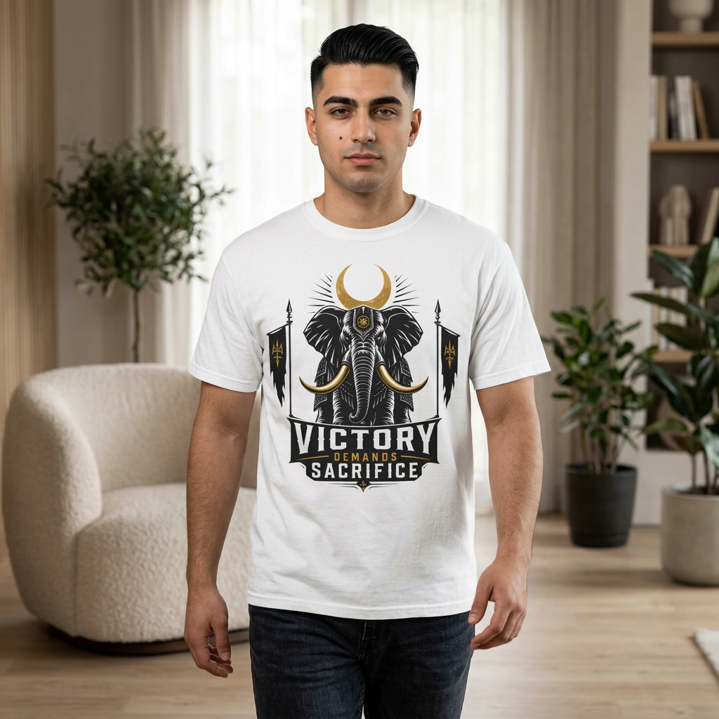 Victory & Sacrifice Elephant T-Shirt — Graphic Warrior Tee