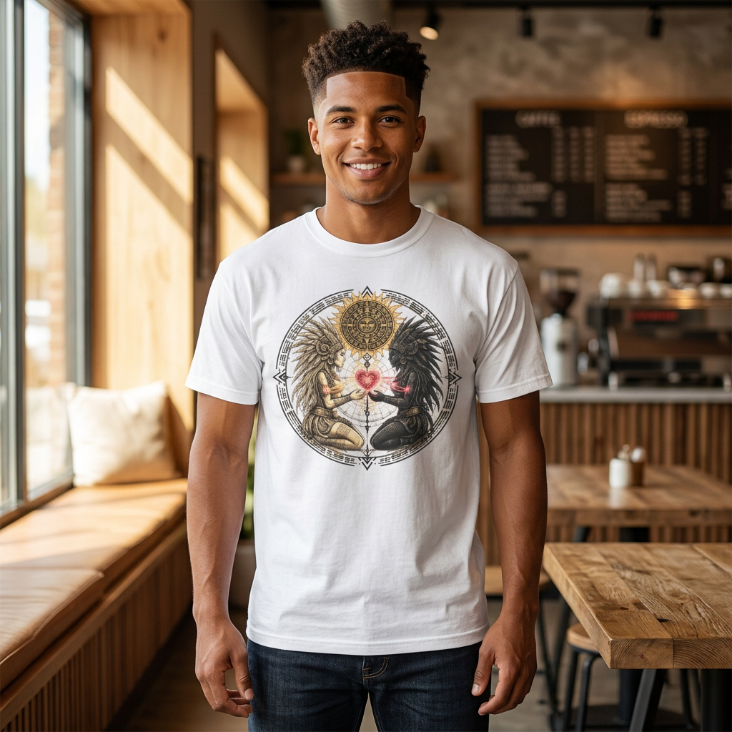 Angel & Demon Heart T-Shirt — Yin Yang Winged Lovers Graphic Tee