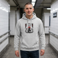 Samurai Sunset Hoodie — "Fall Rise Fight" Graphic Fleece Hoodie