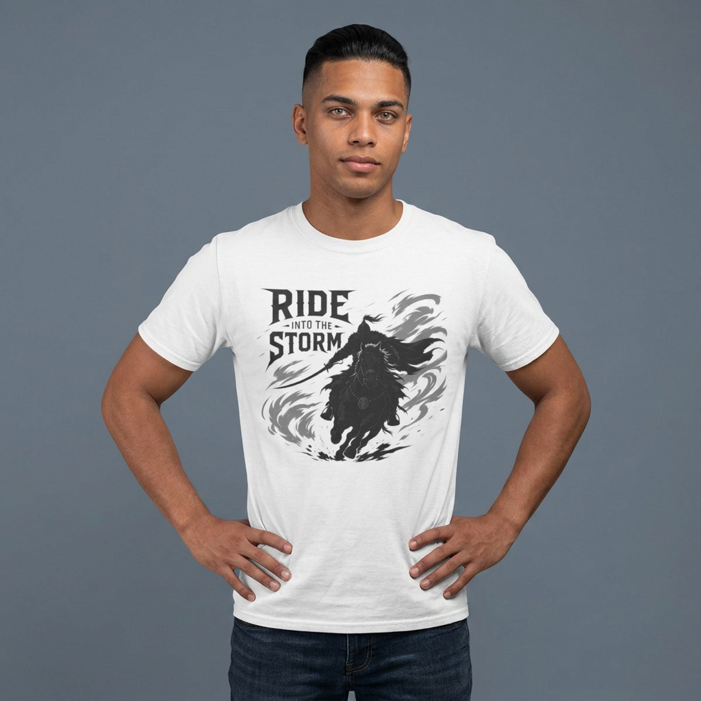 Ride Into The Storm T-Shirt — Dark Rider Graphic Tee