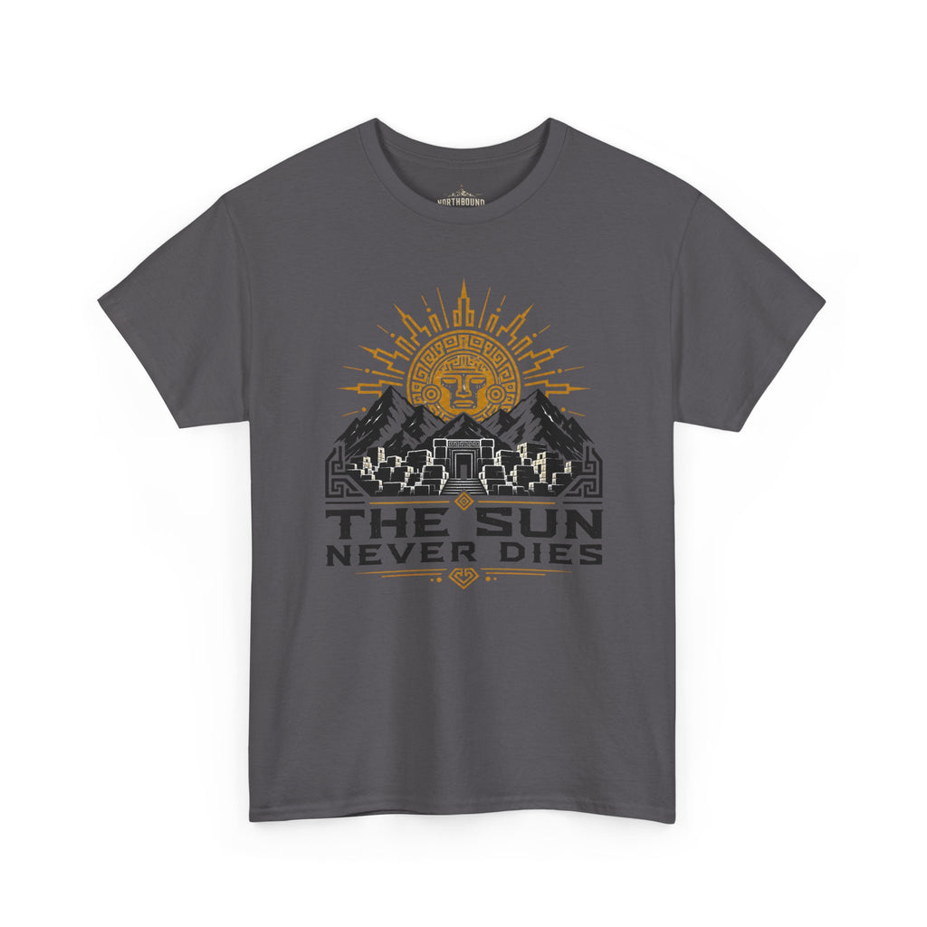 Sun Never Dies T-Shirt — Retro Mountain Adventure Tee