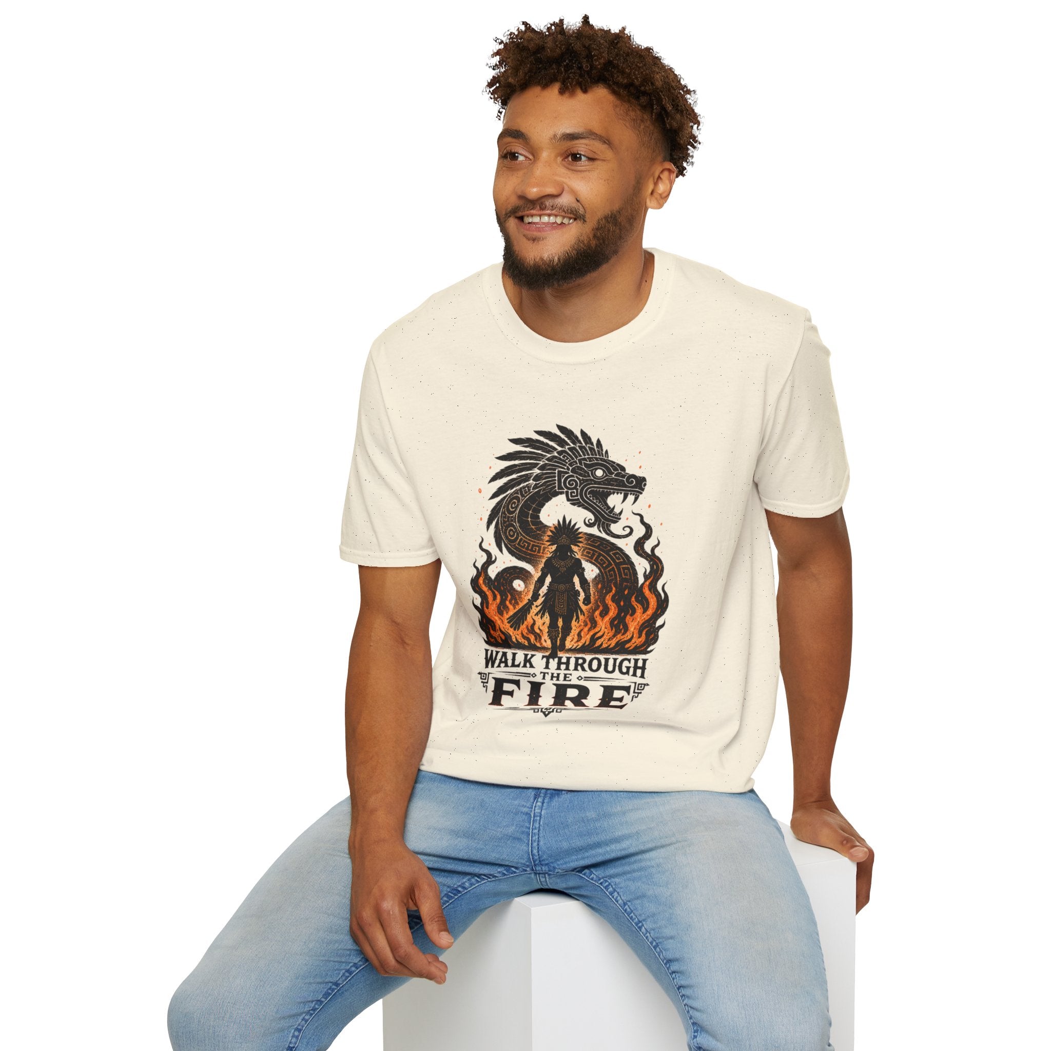 T-Shirt — 'Walk Through Fire' Dragon Flames Graphic Tee