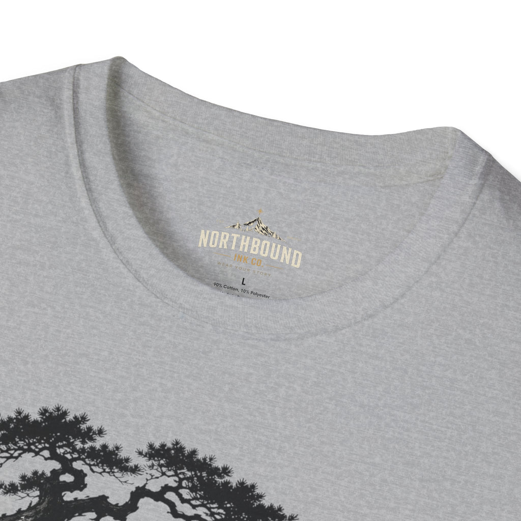 Meditation Zen T-Shirt — 'Silence Is Great Strength' Minimal Bonsai Buddha Tee