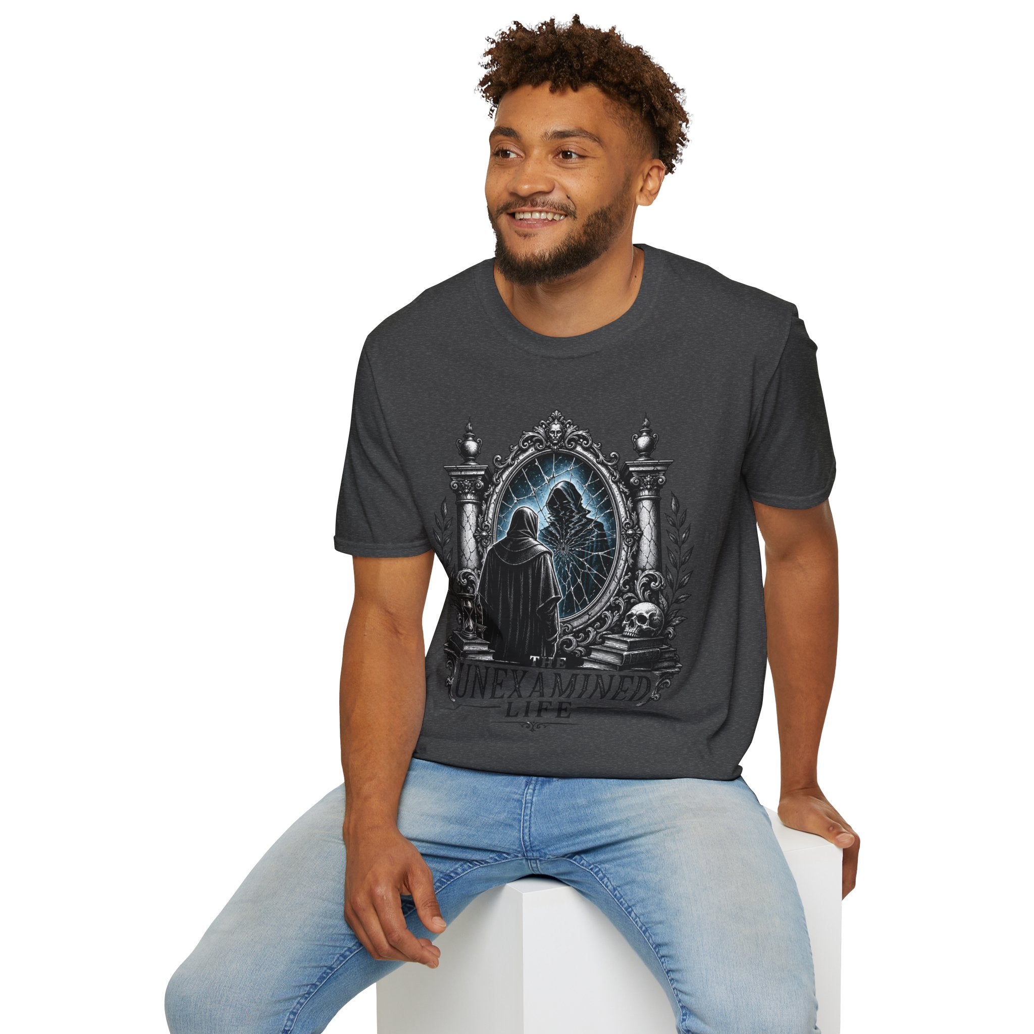 The Unexamined Life T-Shirt — Philosophical Mirror Graphic Tee