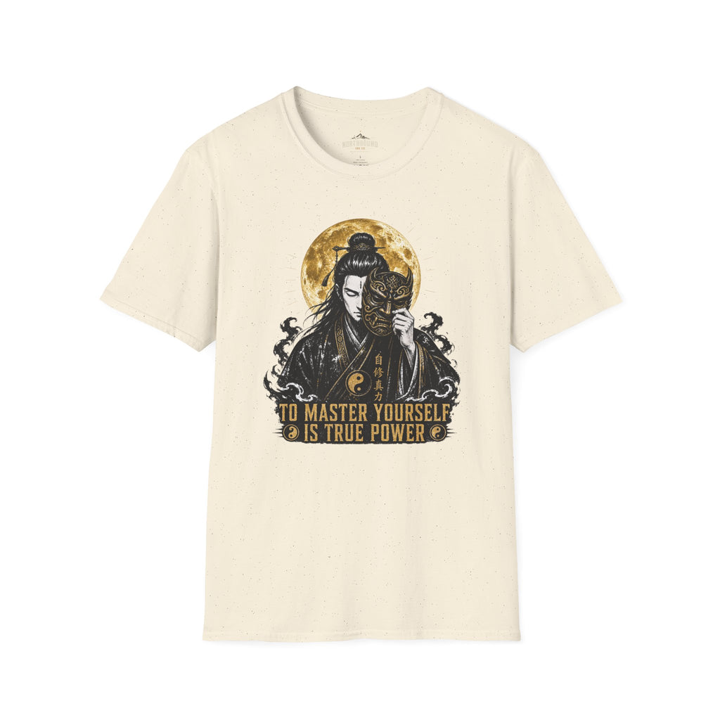 Samurai Mask T-Shirt – "To Master Yourself Is True Power" Graphic Tee
