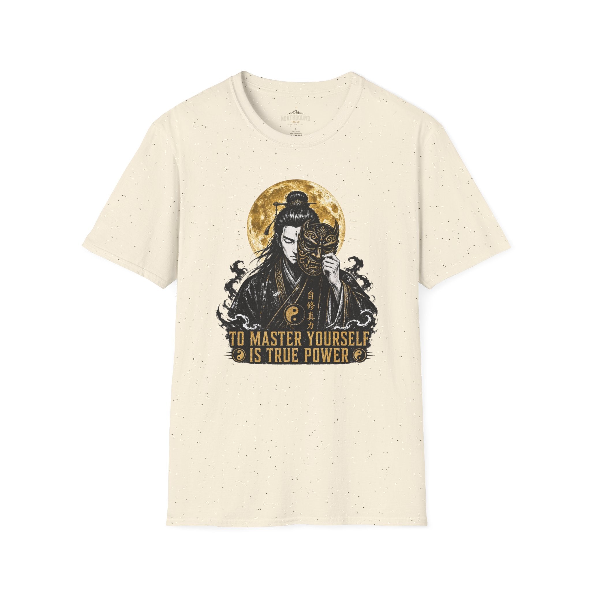 Samurai Mask T-Shirt – "To Master Yourself Is True Power" Graphic Tee