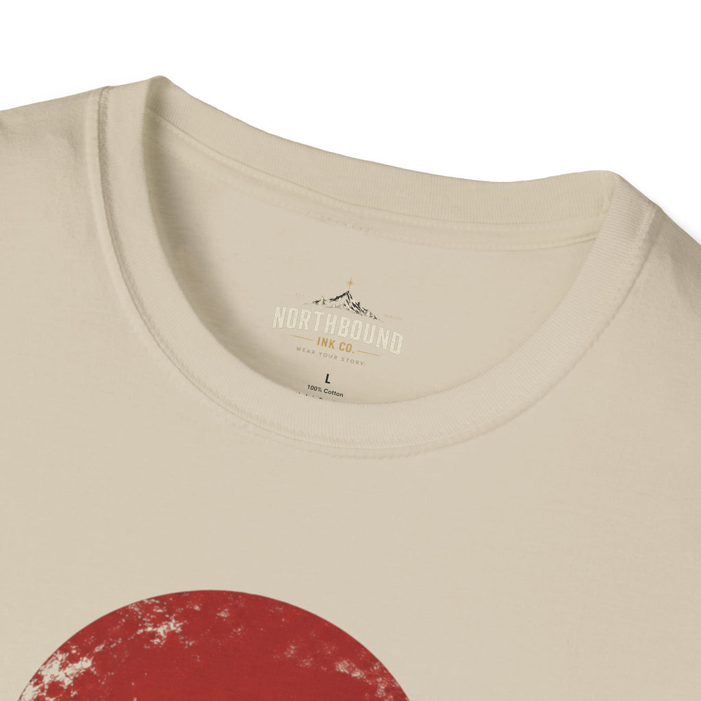 Samurai Walk T-Shirt — Red Sun Japanese Warrior Graphic