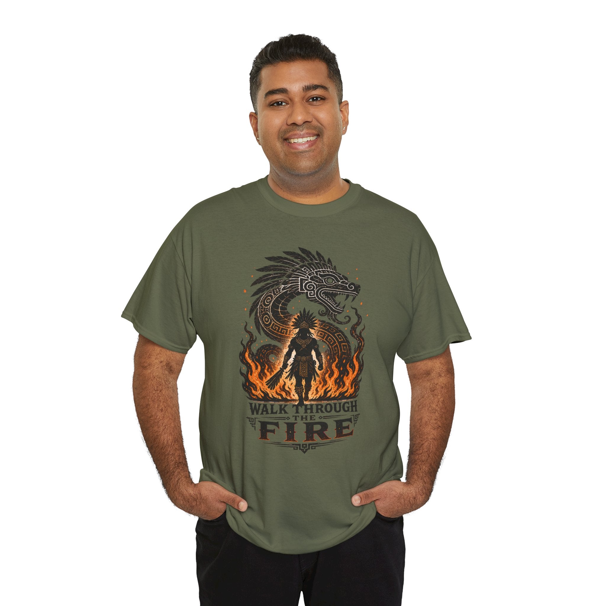 Walk Through the Fire Dragon T-Shirt — Inspirational Flame Graphic Tee