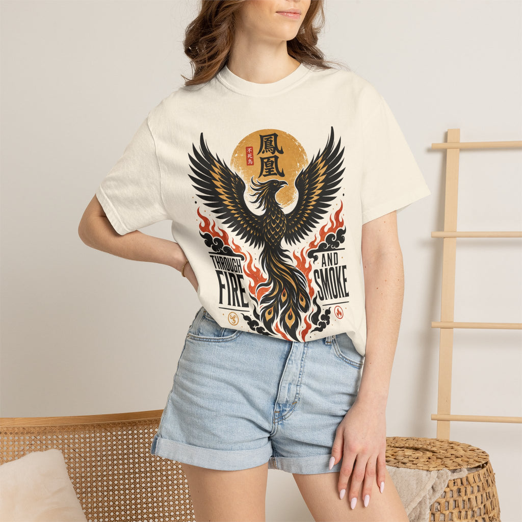 Phoenix Graphic T-Shirt — "Through Fire and Smoke" Inspirational Tee