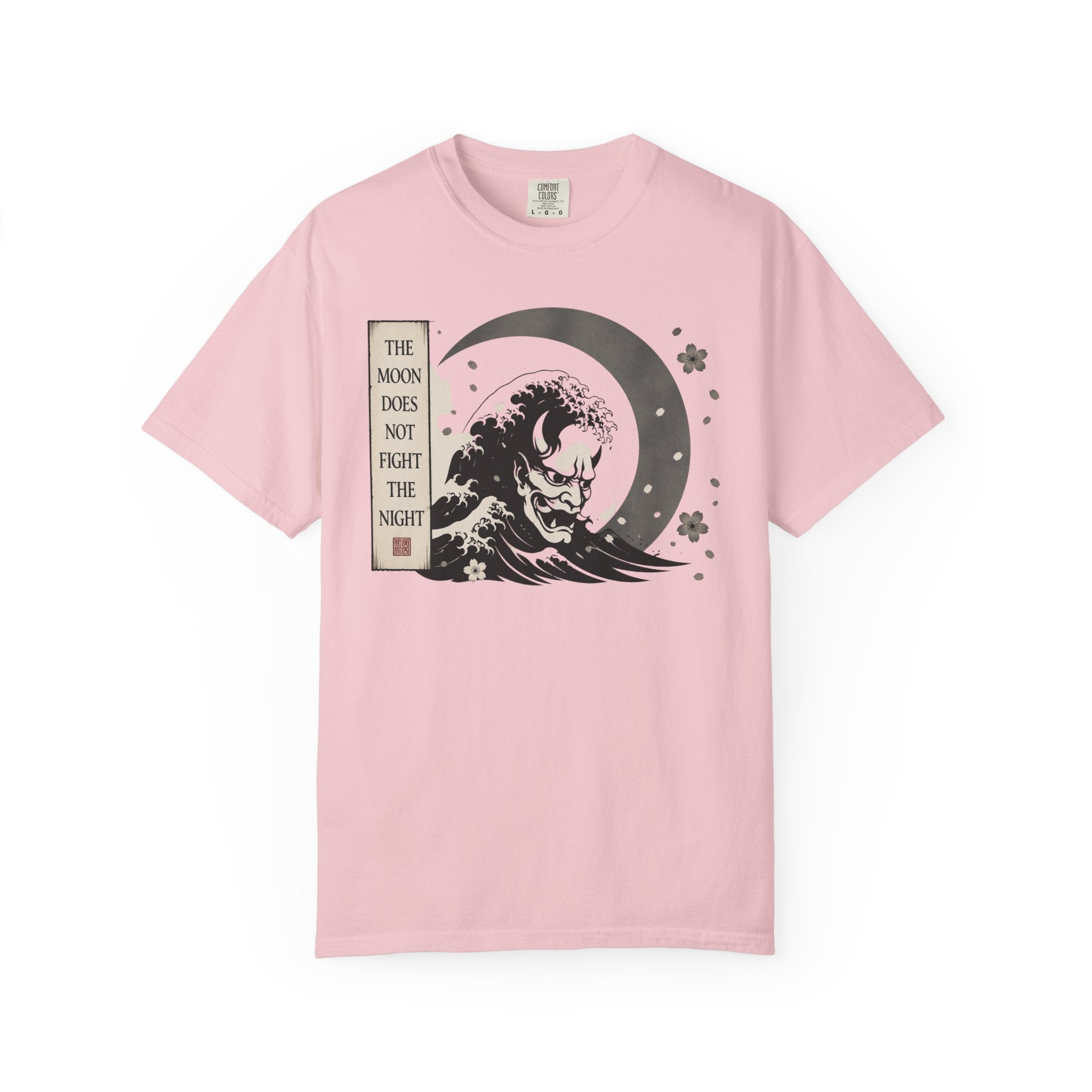 Moon Does Not Frighten the Night T-Shirt — Japanese Wave & Oni Moon Graphic Tee