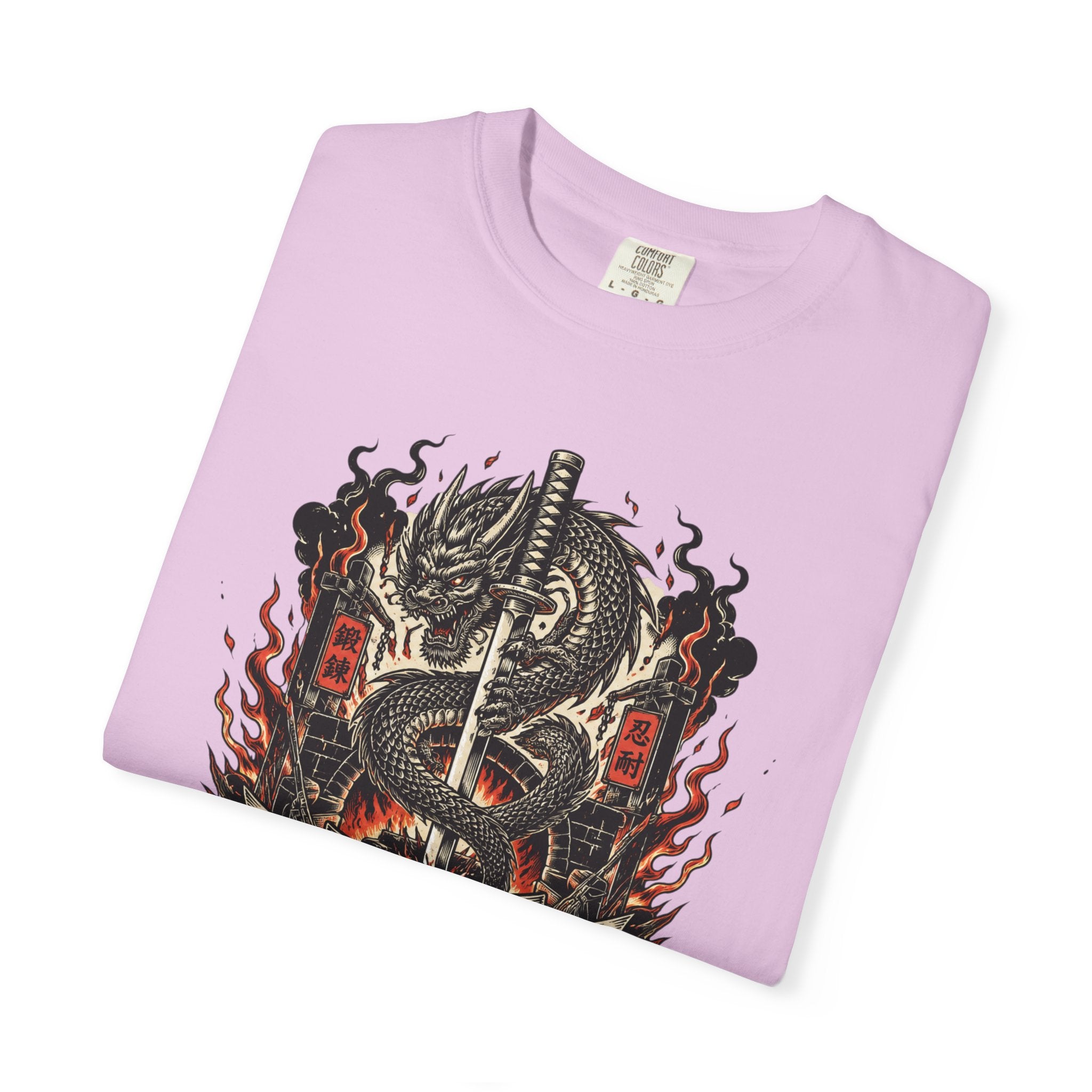 Sword & Flame Graphic T-Shirt — "A Sword Is Polished By Fire"