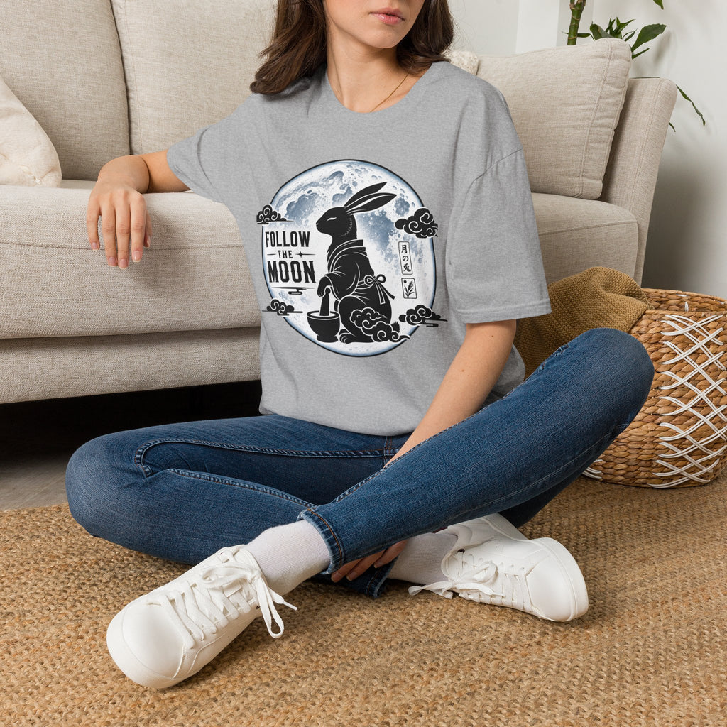Follow the Moon Rabbit T-Shirt — Lunar Bunny Graphic Tee