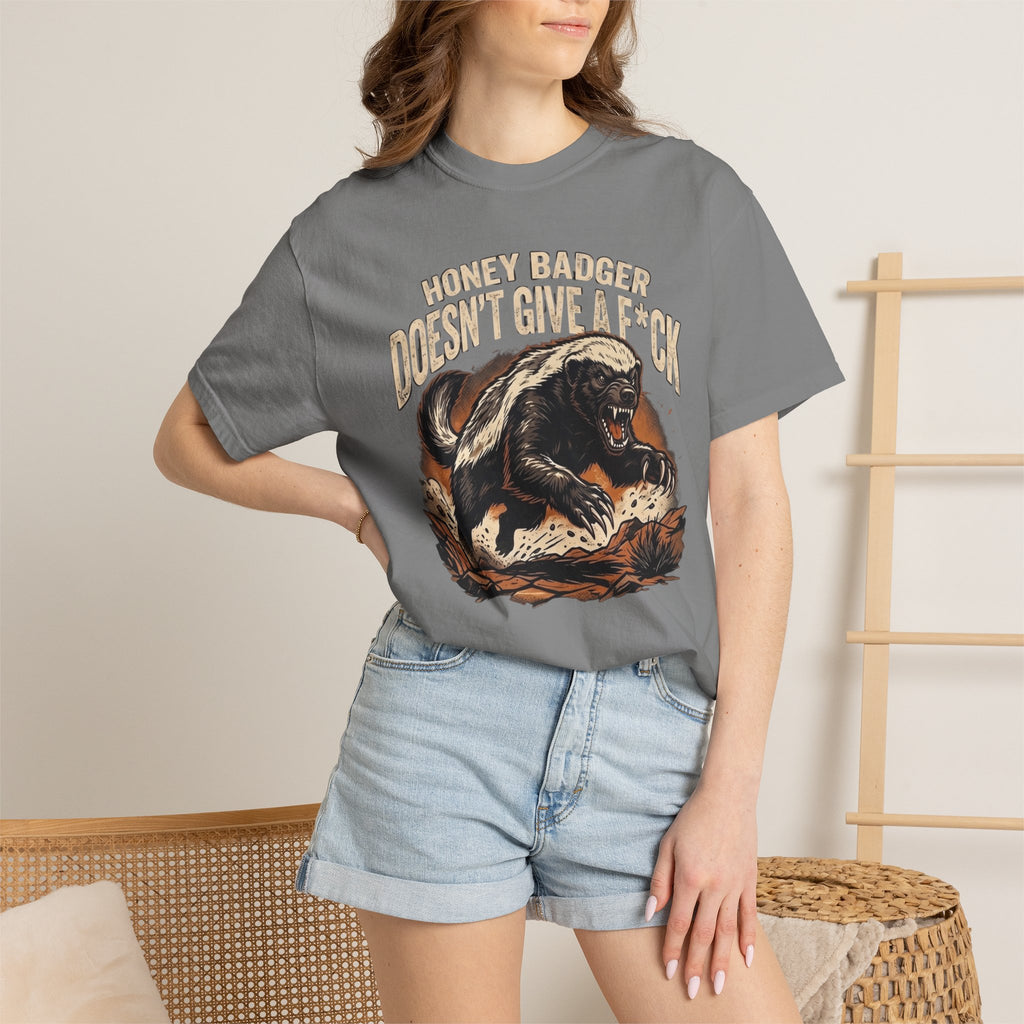 Skunk Graphic T-Shirt — 'Honey Badger Doesn't Give a F—' Retro Vintage Tee