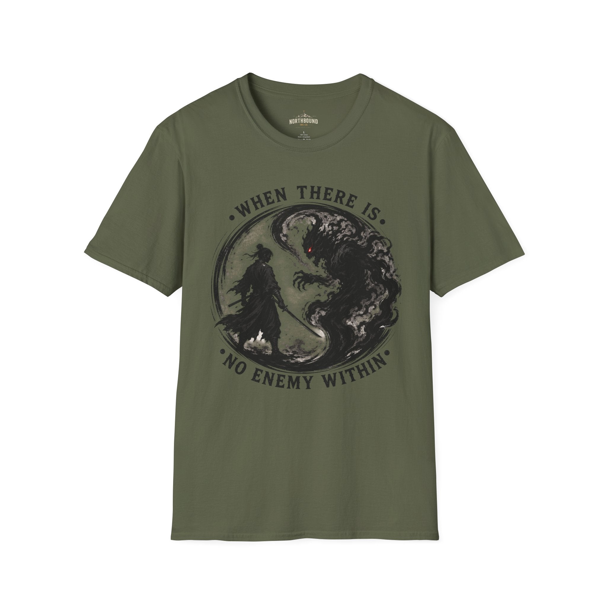 Warrior Yin Yang T-Shirt — "When There Is No Enemy Within" Inspirational Graphic Tee