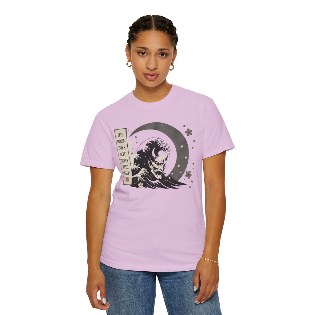 Moon Does Not Frighten Night T-Shirt — Japanese Wave Demon Graphic Tee