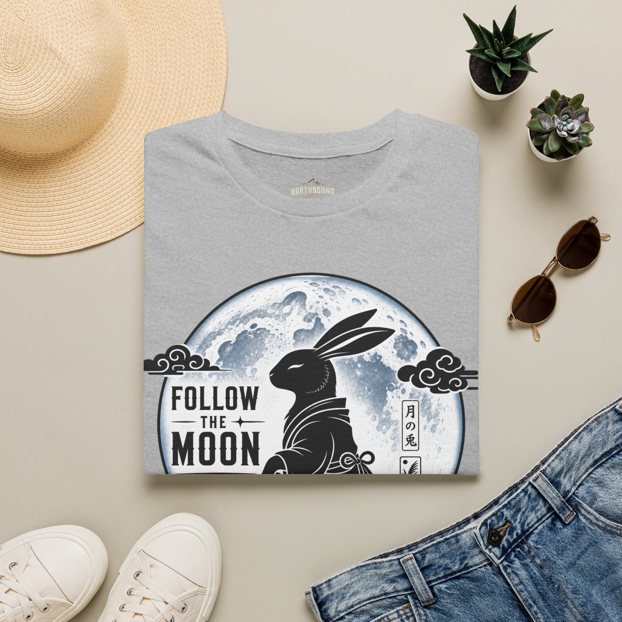 Follow the Moon Rabbit T-Shirt — Lunar Bunny Graphic Tee