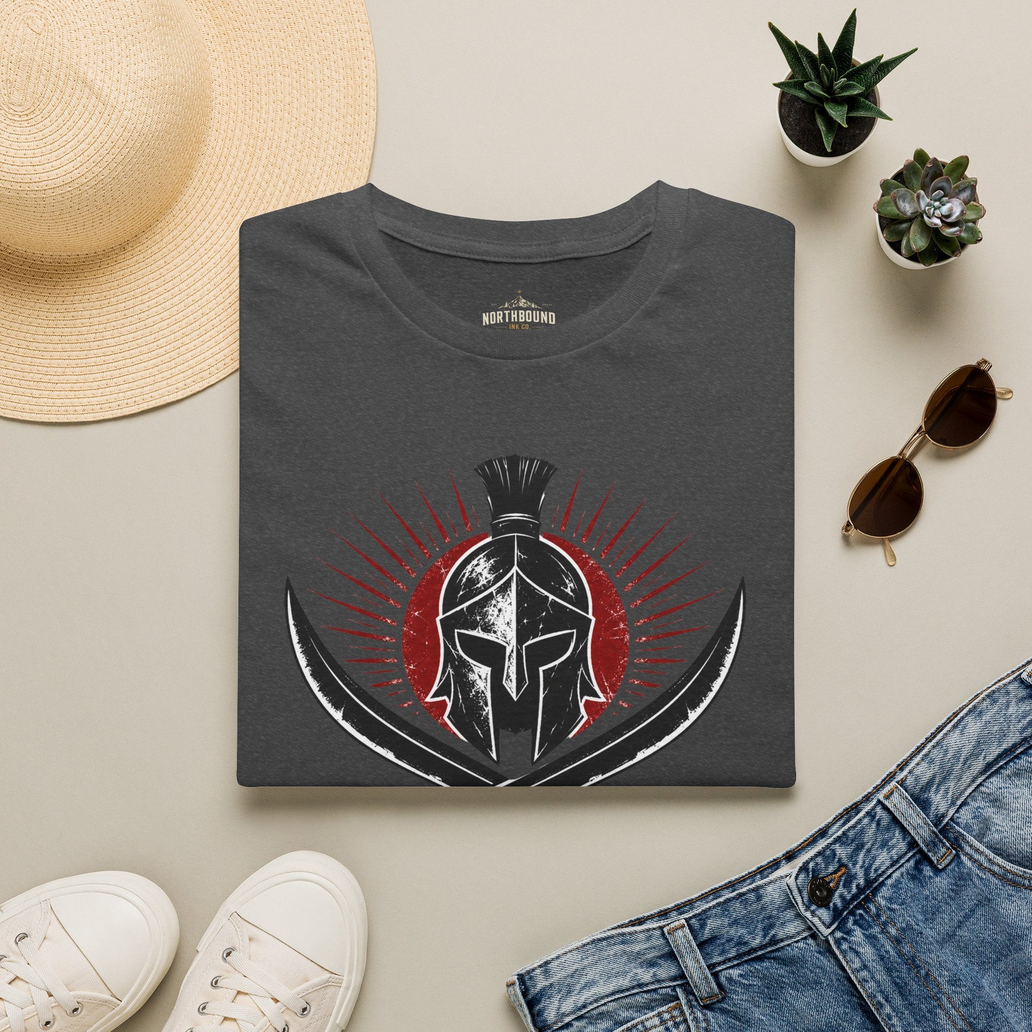 Spartan Helmet T-Shirt — 'Born For War' Warrior Graphic Tee