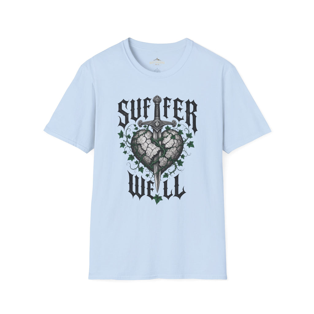 Suffer Well T-Shirt — Gothic Heart Sword Graphic Tee