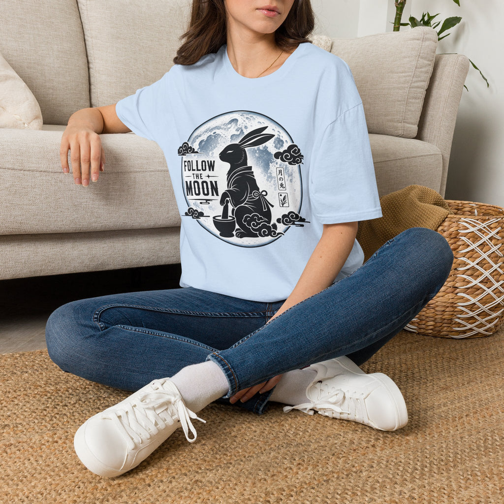 Follow the Moon Rabbit T-Shirt — Lunar Bunny Graphic Tee