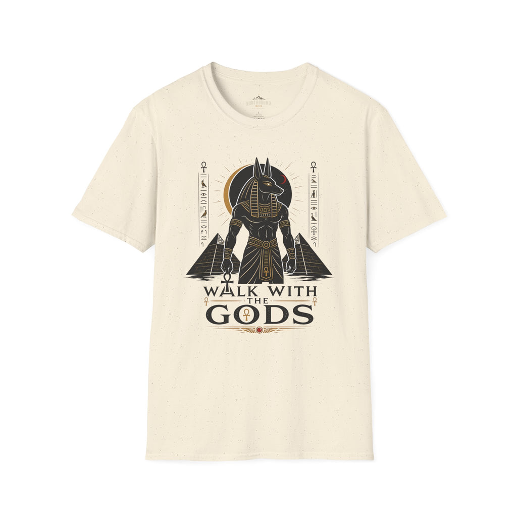 Anubis 'Walk With Gods' T-Shirt — Egyptian Mythology Graphic Tee