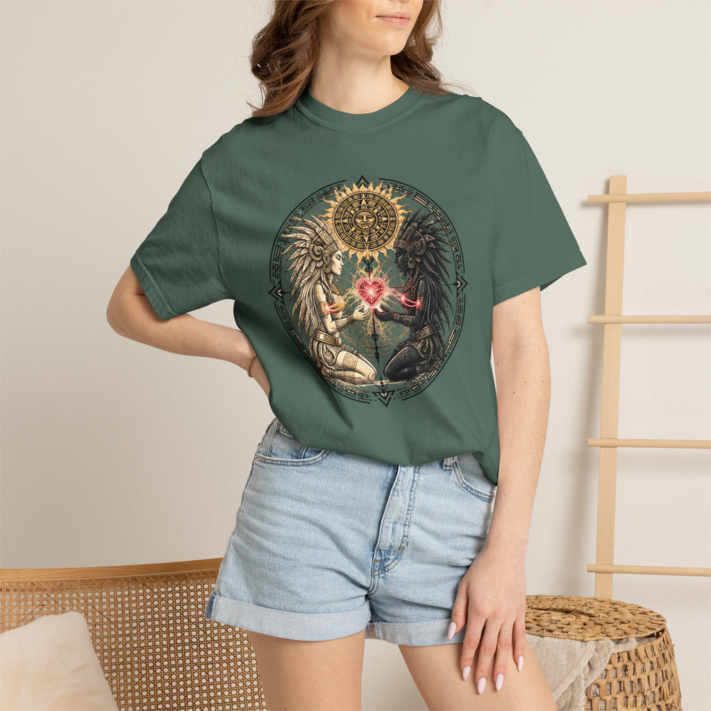 Angel & Demon Heart T-Shirt — Gothic Spiritual Love Illustration