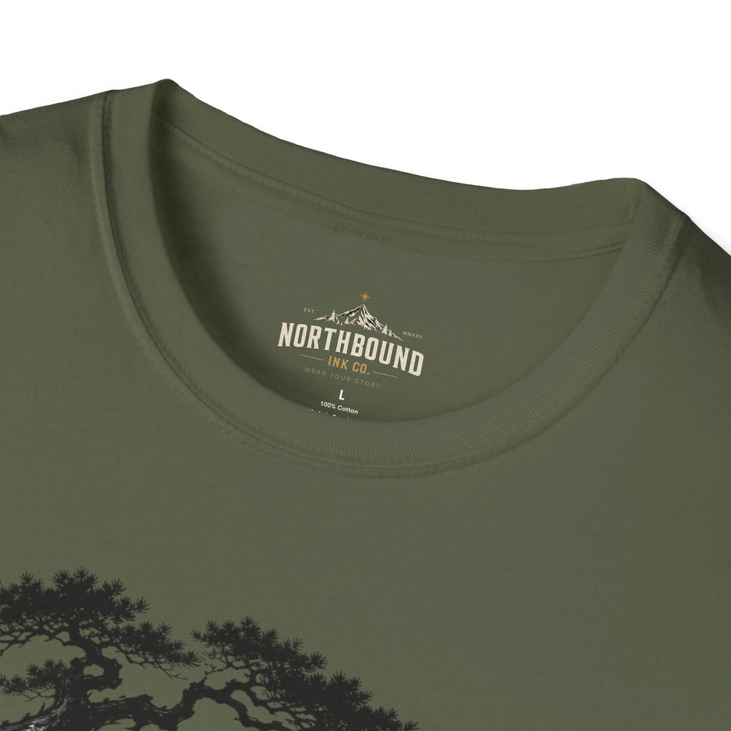 Meditation Zen T-Shirt — 'Silence Is Great Strength' Minimal Bonsai Buddha Tee