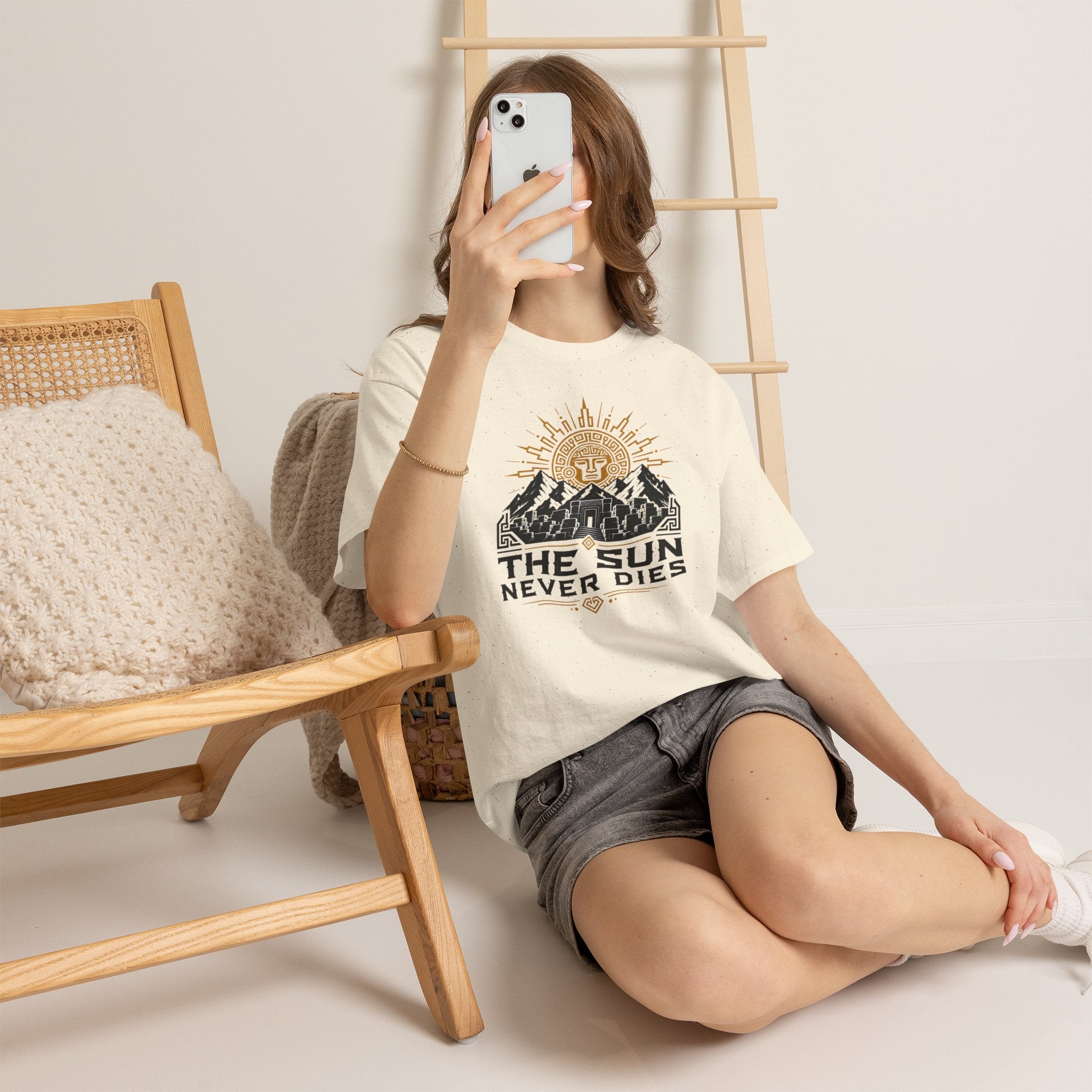 Sun Never Dies T-Shirt — Retro Mountain Adventure Tee