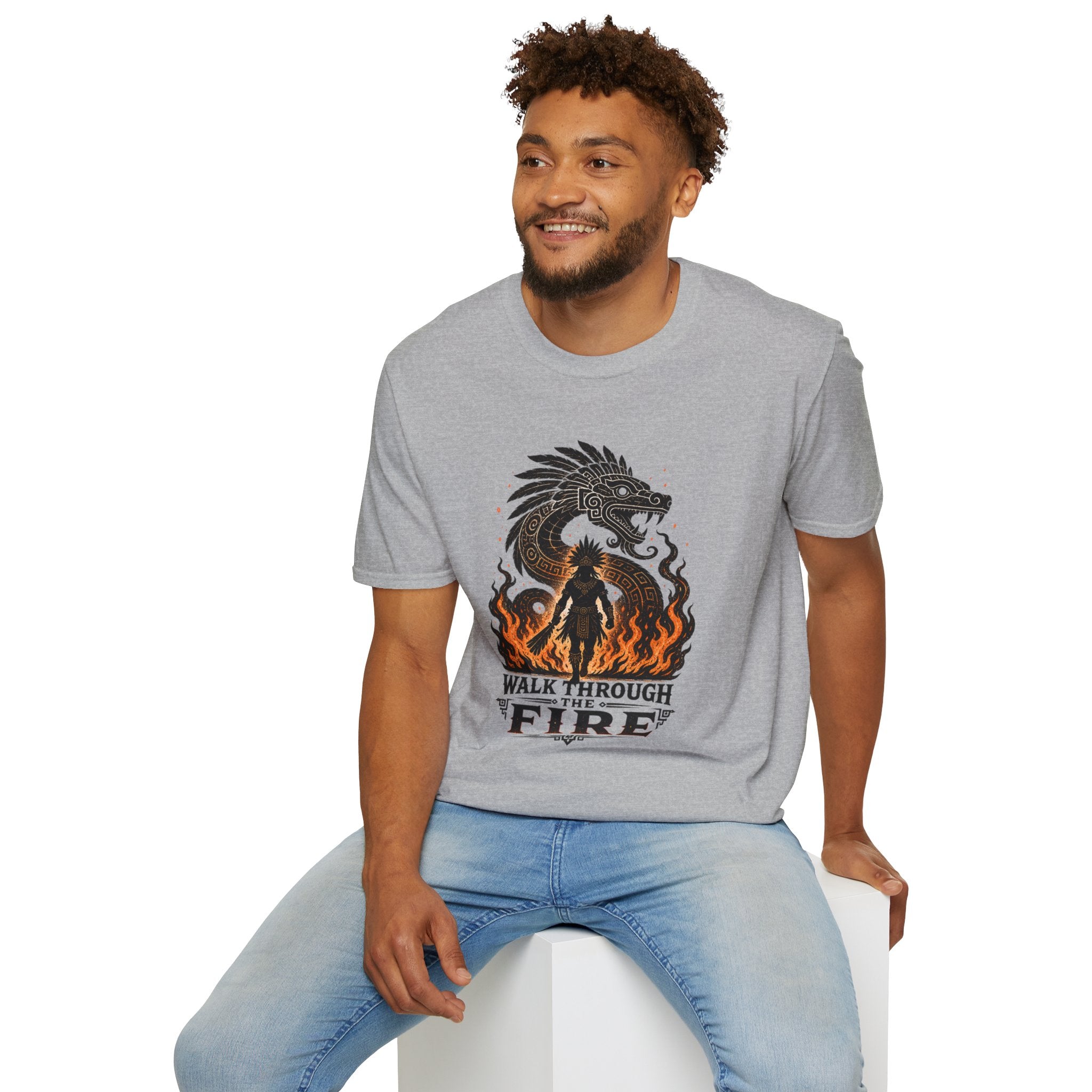 T-Shirt — 'Walk Through Fire' Dragon Flames Graphic Tee