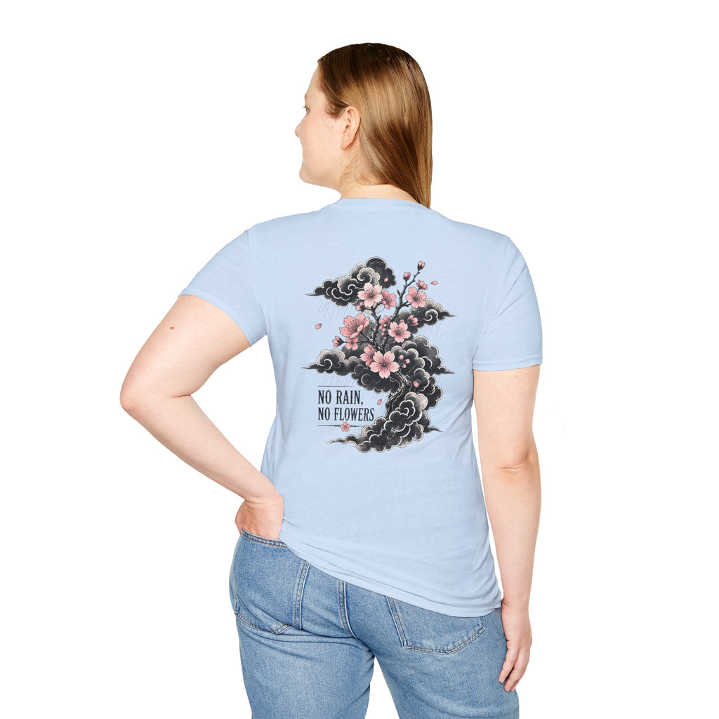 Floral Pocket Cat T‑Shirt — Petite Cherry Blossom Kitten Graphic