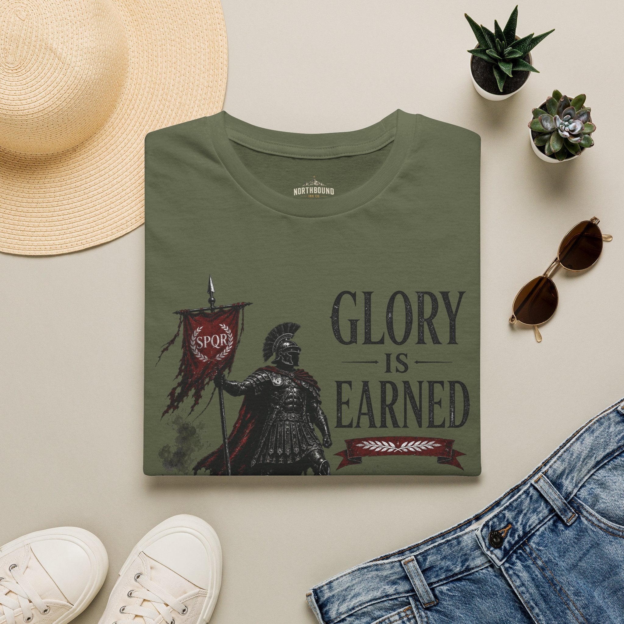 Glory Is Earned Spartan Warrior T-Shirt