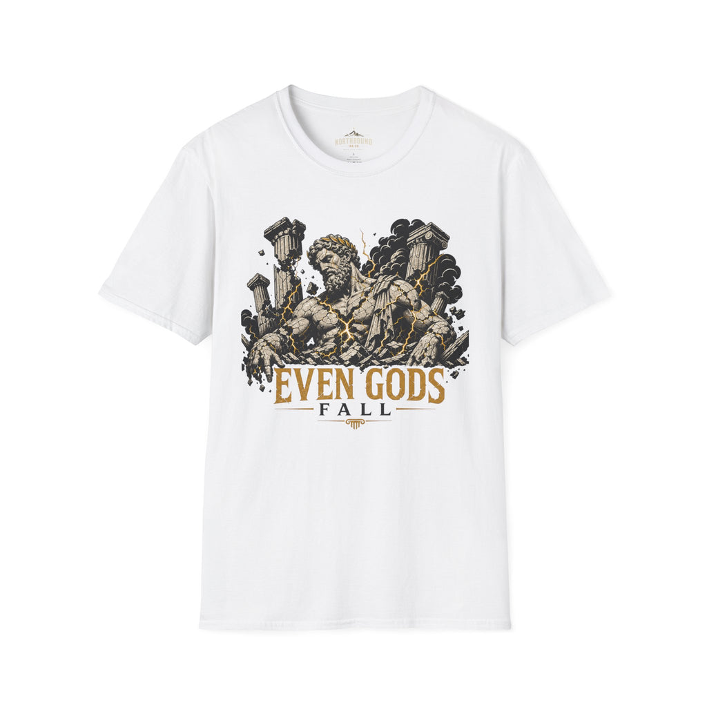 Graphic Tee — "Even Gods Fall" Statue Collapse T-Shirt