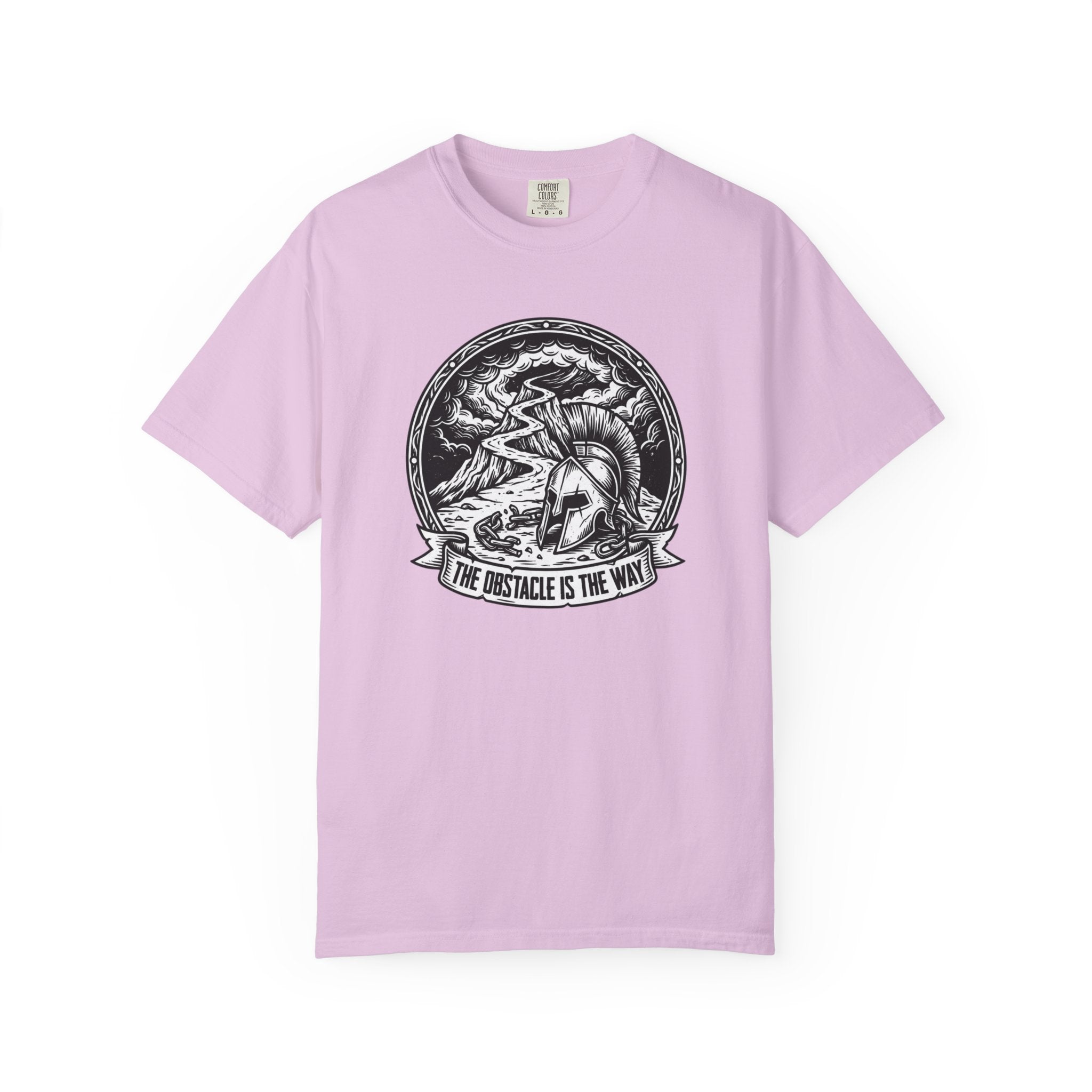 T-Shirt — 'The Obstacle Is The Way' Spartan Helmet Graphic Tee