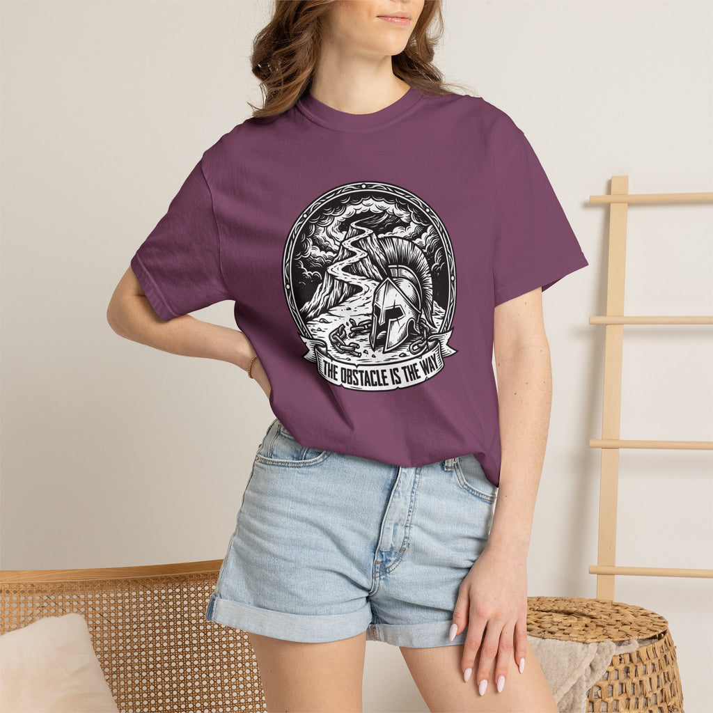 T-Shirt — 'The Obstacle Is The Way' Spartan Helmet Graphic Tee