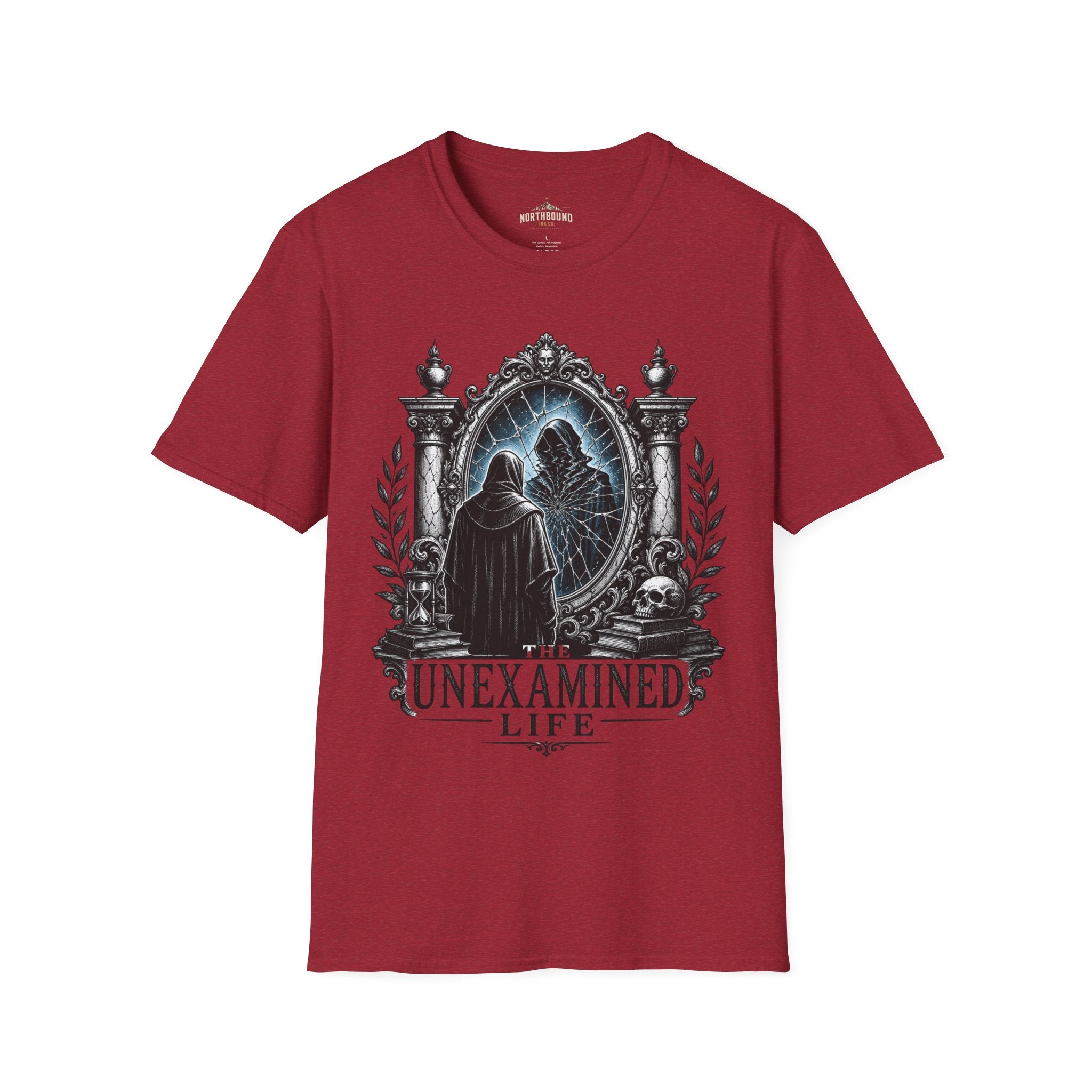 The Unexamined Life T-Shirt — Philosophical Mirror Graphic Tee