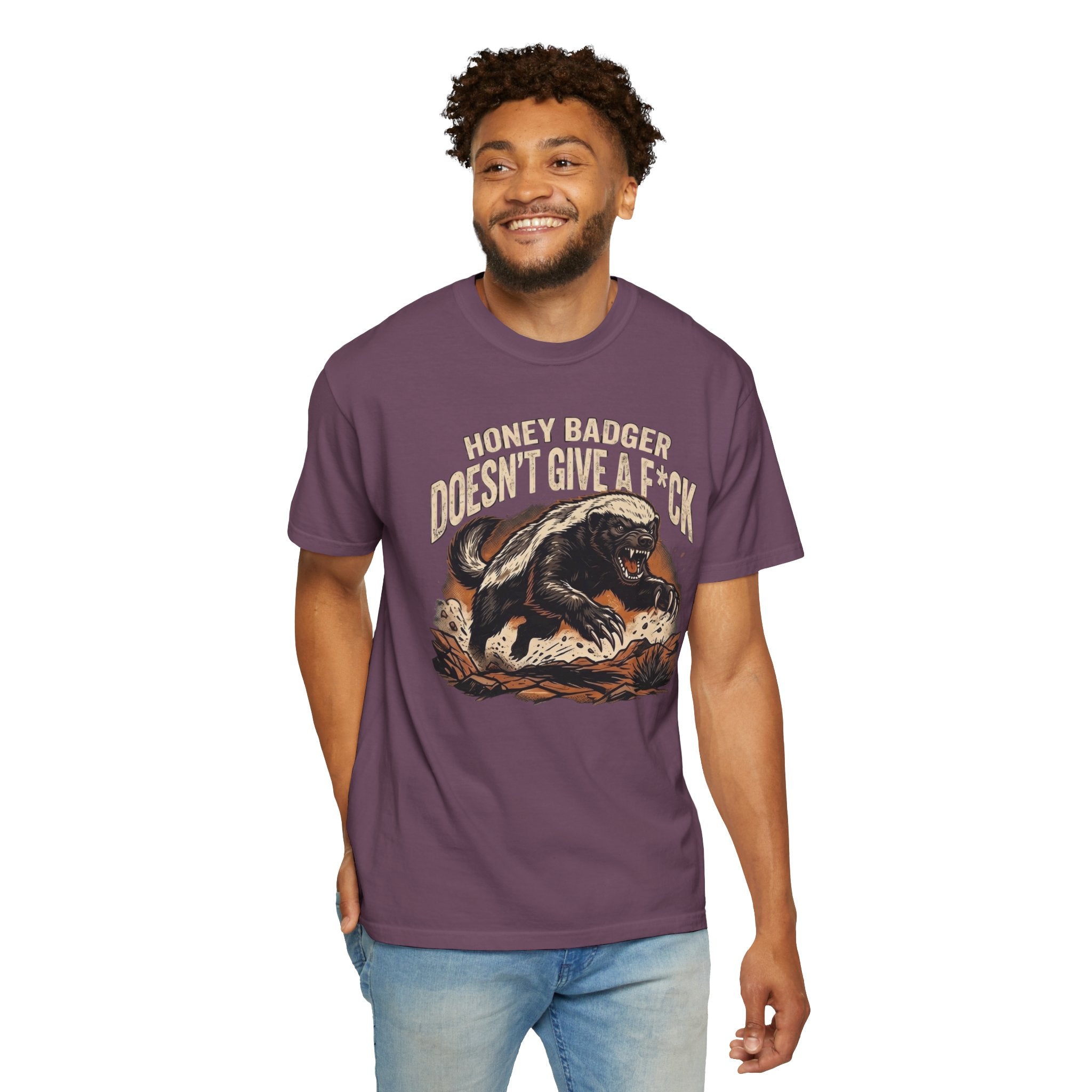 Skunk Graphic T-Shirt — 'Honey Badger Doesn't Give a F—' Retro Vintage Tee